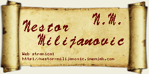 Nestor Milijanović vizit kartica